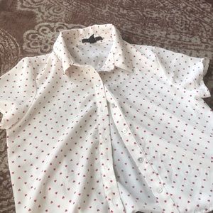Forever 21 heart print blouse